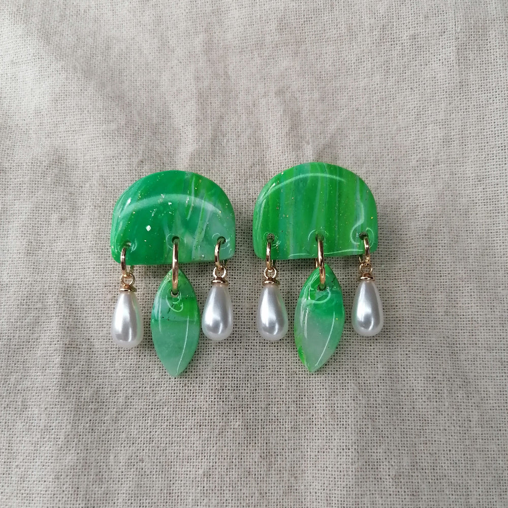 Boucle d'oreille polymère - Saint Patrick 21c