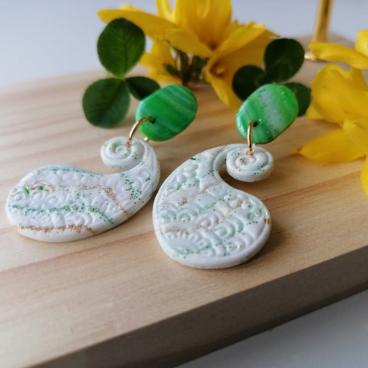 Boucle d'oreille polymère - Saint Patrick 22b