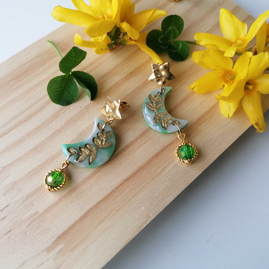 Boucle d'oreille polymère - Saint Patrick 23b