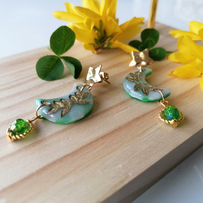 Boucle d'oreille polymère - Saint Patrick 23b
