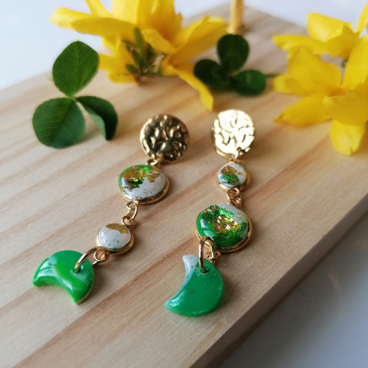 Boucle d'oreille polymère - Saint Patrick 24b