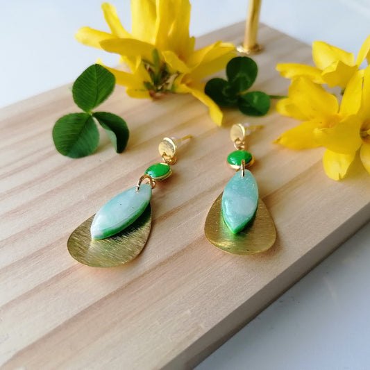 Boucle d'oreille polymère - Saint Patrick 25b