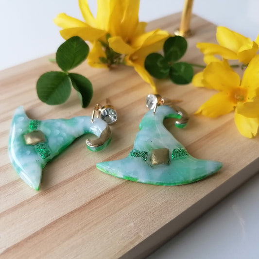 Boucle d'oreille polymère - Saint Patrick 26b