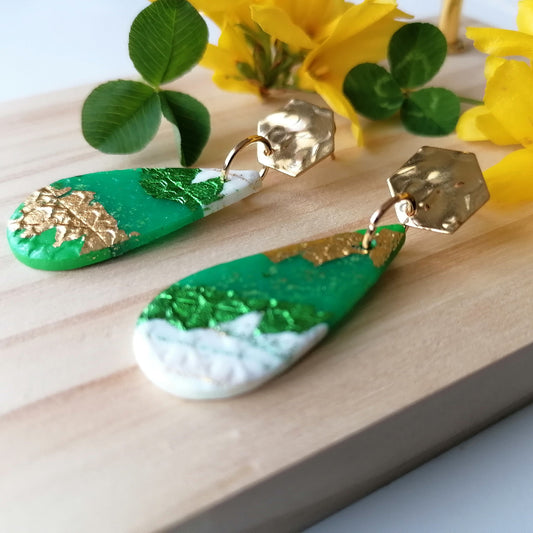 Boucle d'oreille polymère - Saint Patrick 27b