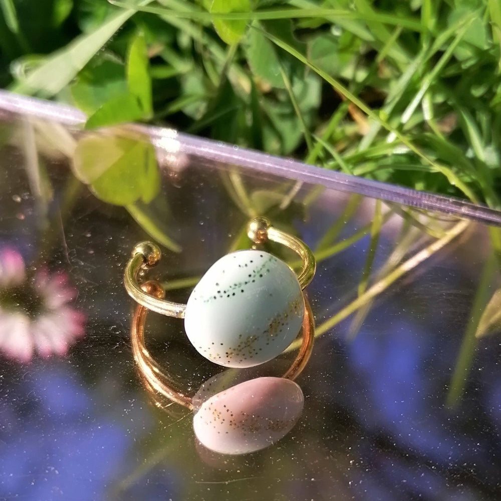 Bague ajustable polymère fait main - 1