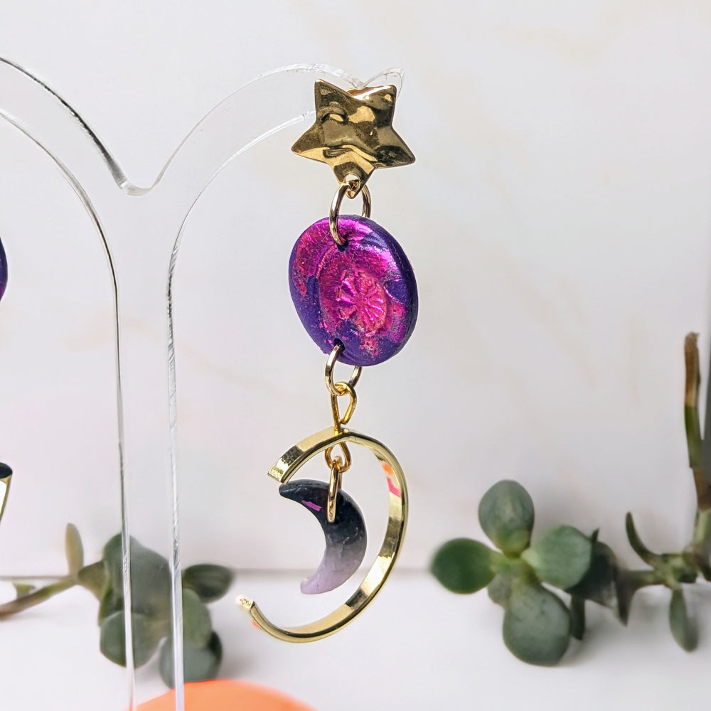 Boucle d'oreille _ "Magie Nocturne" _ Eclats de Lune e