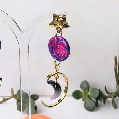 Boucle d'oreille _ "Magie Nocturne" _ Eclats de Lune e