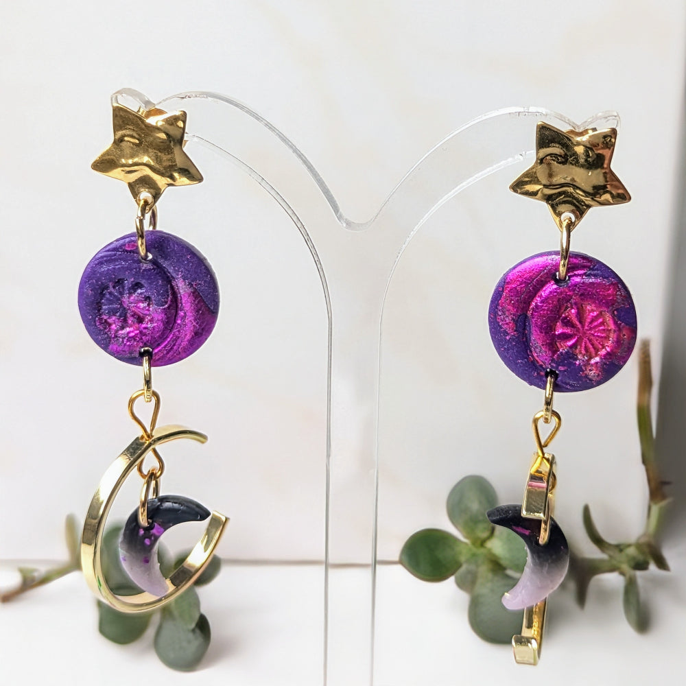 Boucle d'oreille _ "Magie Nocturne" _ Eclats de Lune b