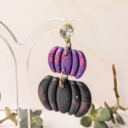 Boucle d'oreille _ "Magie Nocturne" _ Citrouilles Éclipses d
