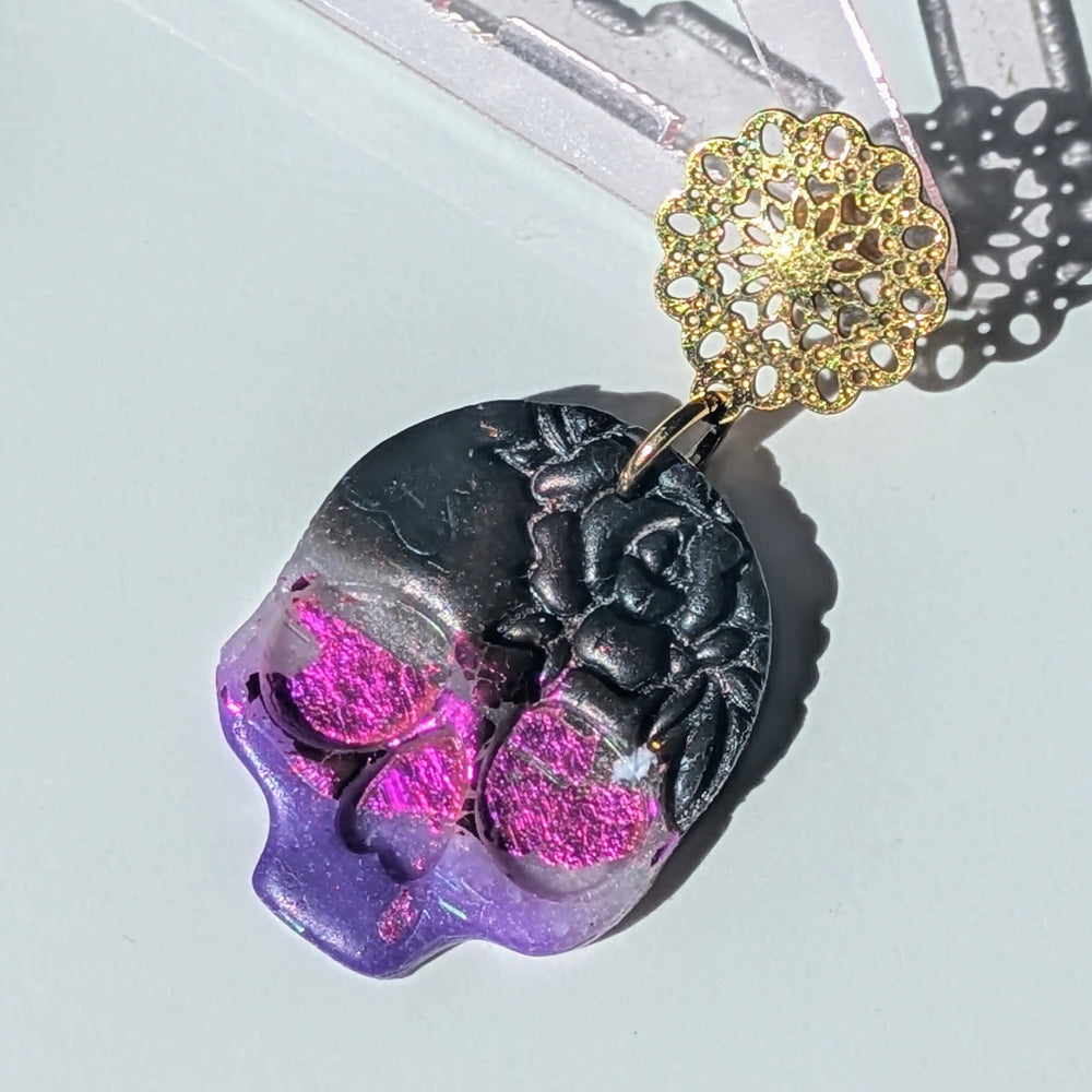 Boucle d'oreille _ "Magie Nocturne" _ Crâne Enchanté c