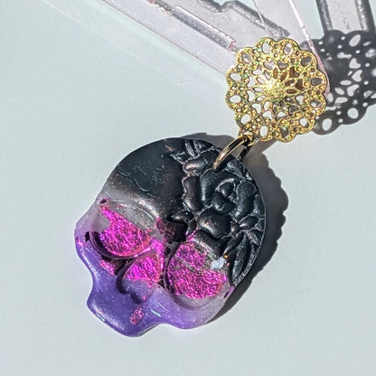 Boucle d'oreille _ "Magie Nocturne" _ Crâne Enchanté c