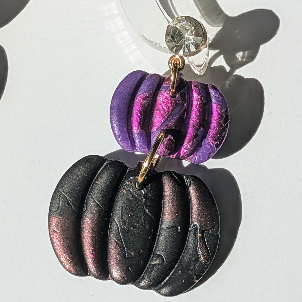 Boucle d'oreille _ "Magie Nocturne" _ Citrouilles Éclipses c