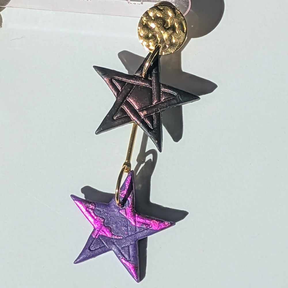 Boucle d'oreille _ "Magie Nocturne" _ Etoiles mystiques c