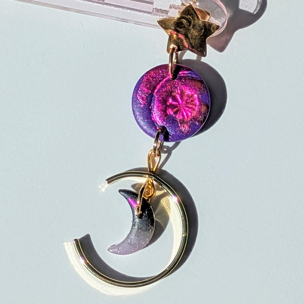 Boucle d'oreille _ "Magie Nocturne" _ Eclats de Lune c