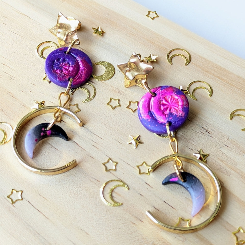 Boucle d'oreille _ "Magie Nocturne" _ Eclats de Lune d