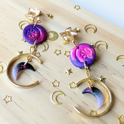 Boucle d'oreille _ "Magie Nocturne" _ Eclats de Lune d