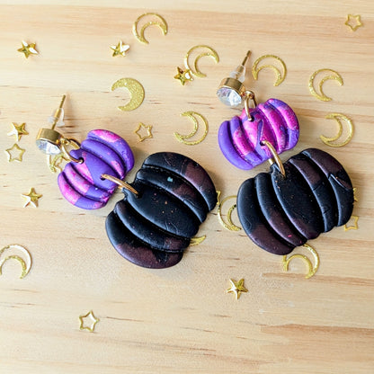 Boucle d'oreille _ "Magie Nocturne" _ Citrouilles Éclipses a
