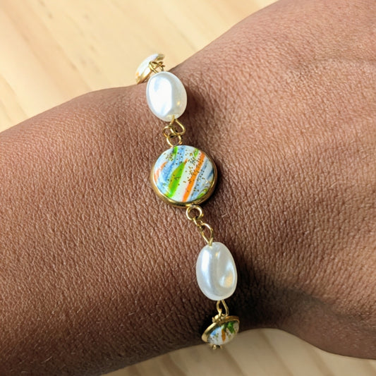 Bracelet incursion pâte polymère - Plaisir d'offrir - V17a