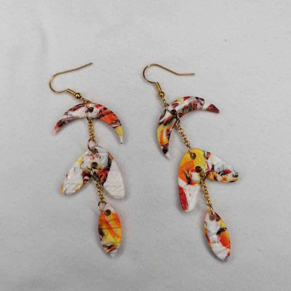 Boucle d'oreille _ "Terre de feu" 17c